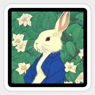 Cute Flowers White Dwarf Rabbit American Cutest Bunny Sticker